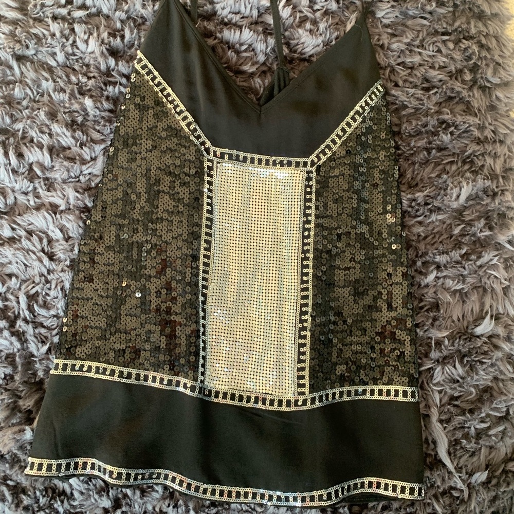 Sequin Black Tank